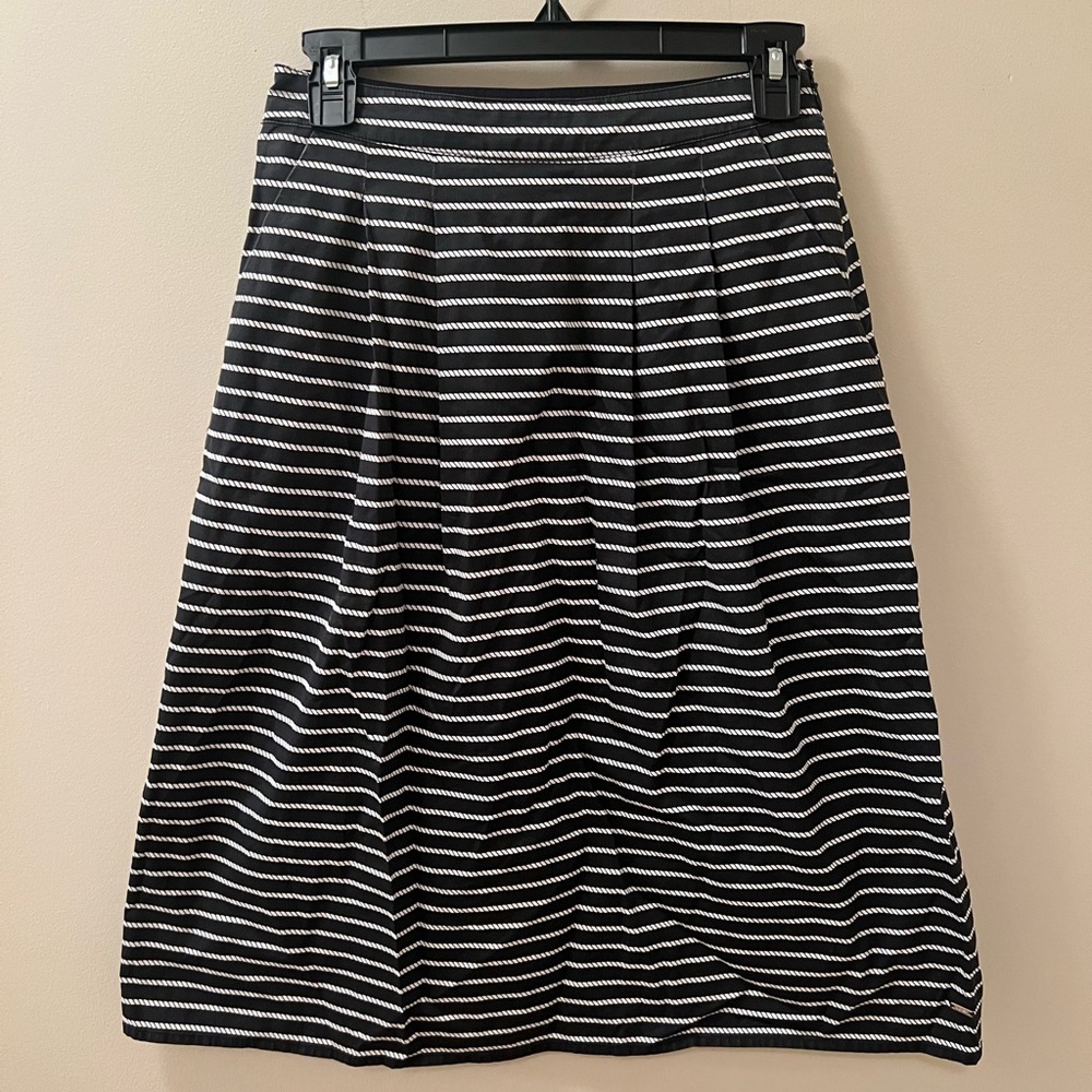 Tommy Hilfiger Women’s Midi Skirt Black And White Rope Design Size 0 100% Cotton